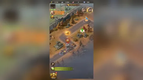 База игрока на карте Z Route с дорогами, строениями и бронетехникой